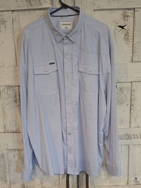 Poncho Light Blue Men’s Casual Button-Down Shirt